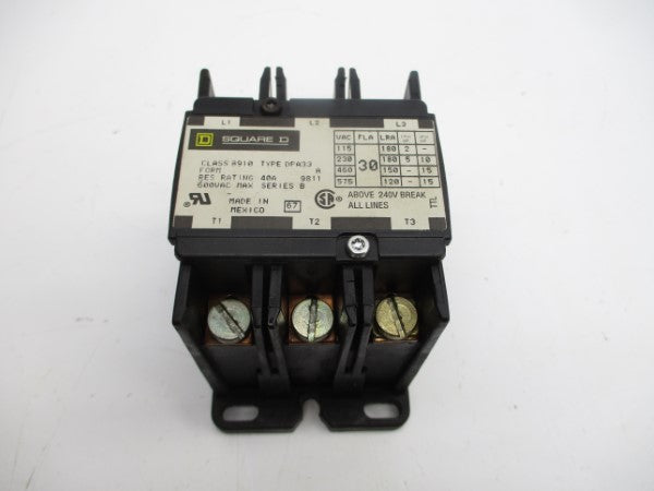 SQUARE D 8910DPA33 SER. B 110/120V 40A NSNP