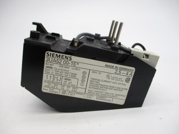 SIEMENS 3UA5200-1E 600VAC 2.5-4A NSNP