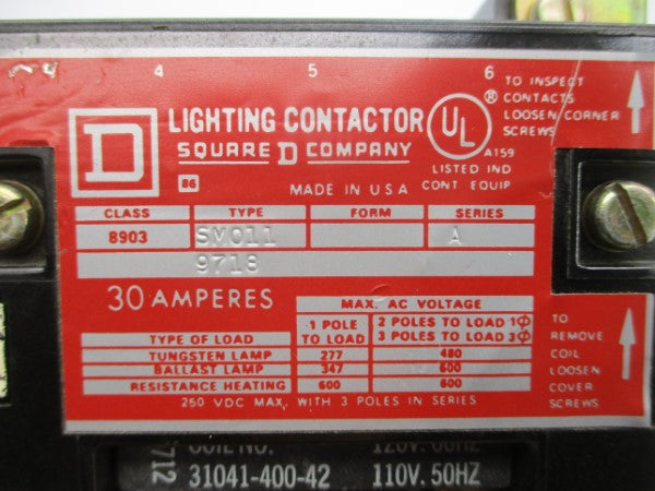 SQUARE D 8903SM011 SER. A 110/120V 30A NSNP