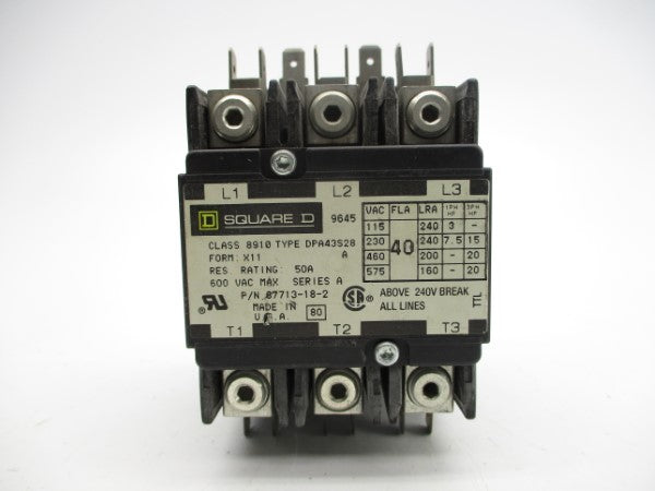 SQUARE D 8910DPA43S28 SER. A 110/120V 40A NSNP