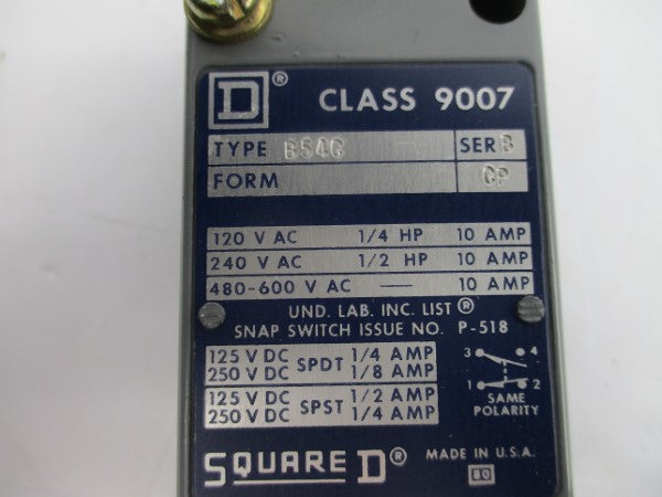 SQUARE D 9007B54C SER. B 480-600VAC 10A NSNP