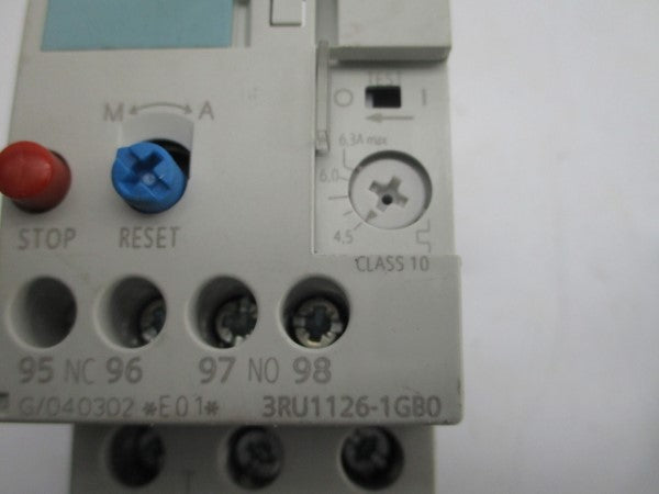 SIEMENS 3RU1126-1GB0 600VAC 4.5-6.3A NSNP