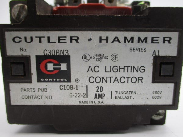 CUTLER HAMMER C30BN3 SER. A1 110/120V 20A UNMP