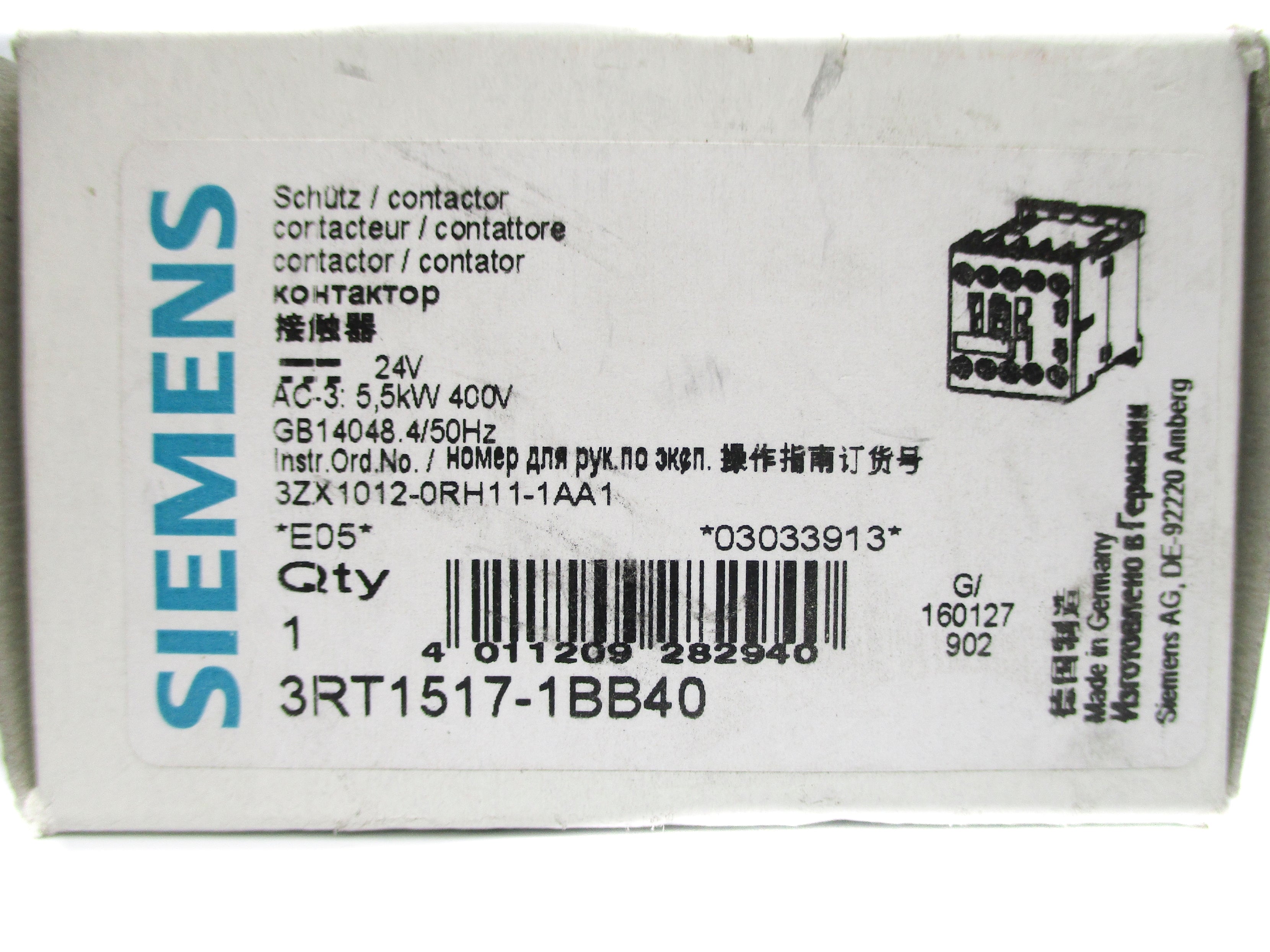 SIEMENS 3RT1517-1BB40 24VDC NSMP