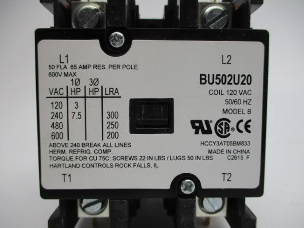 HARTLAND CONTROLS BU502U20 120VAC 50A NSMP
