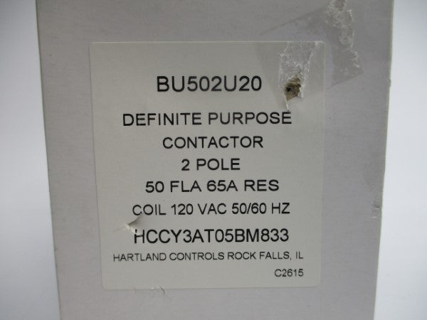 HARTLAND CONTROLS BU502U20 120VAC 50A NSMP