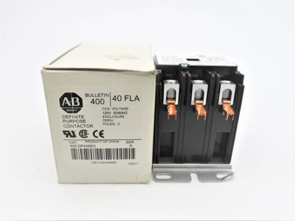 ALLEN BRADLEY 400-DP40ND3 SER. A 120VAC 40A (WH) NSMP