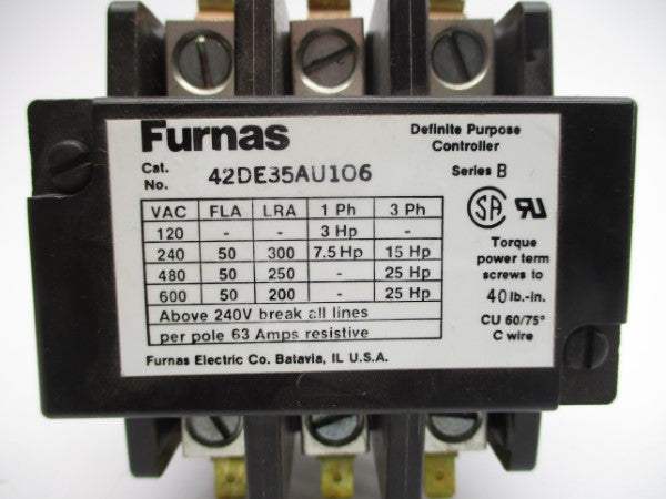 FURNAS 42DE35AU106 SER. B 48VDC 50A NSMP