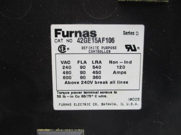 FURNAS 42GE15AF106 SER. D 110/120V 120A NSMP
