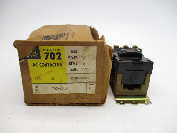 ALLEN BRADLEY 702-B0J93 SER. K 110/120V 27A (BR/YL) NSMP
