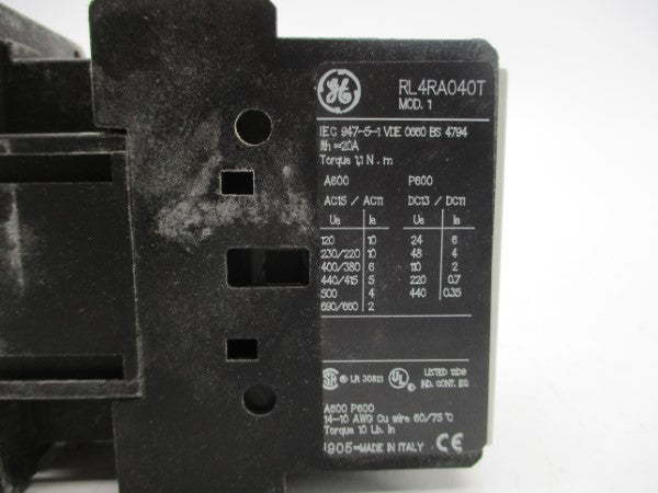 GENERAL ELECTRIC RL4RA040TN 220/230-277V 20A NSMP
