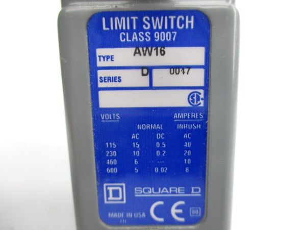 SQUARE D 9007AW16 SER. D 600VAC 8A NSNP