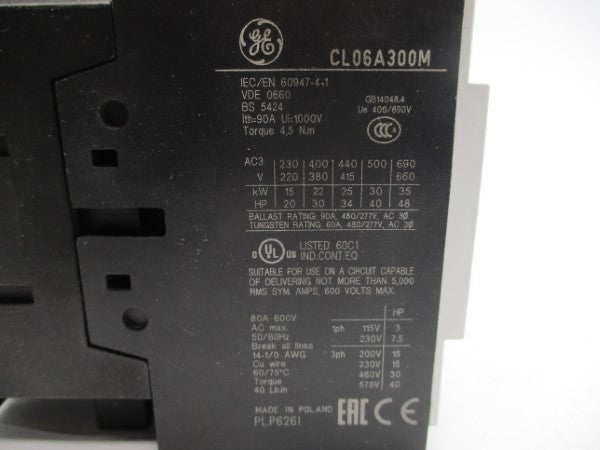 GENERAL ELECTRIC CL06A300M 110/120V 80A NSNP