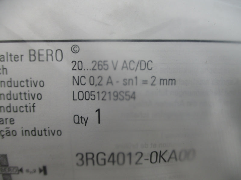 SIEMENS 3RG4012-0KA00 20-265VAC/DC 0.2A NSMP