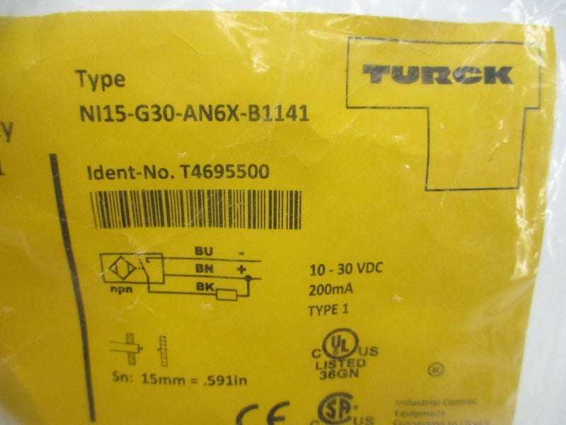 TURCK NI15-G30-AN6X-B1141 T4695500 10-30VDC NSMP
