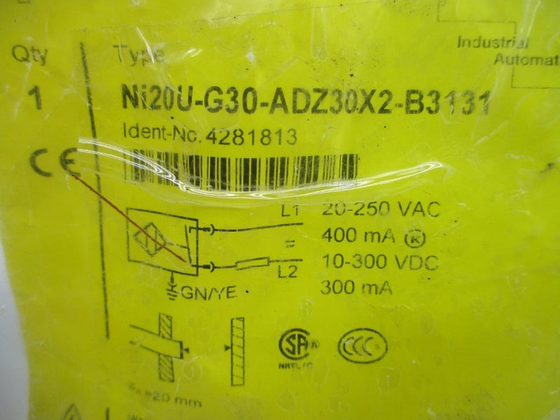 TURCK NI20U-G30-ADZ30X2-B3131 4281813 20-250VAC NSMP