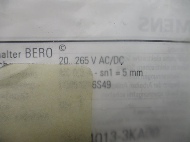 SIEMENS 3RG4013-3KA00 20-265VAC/DC NSMP
