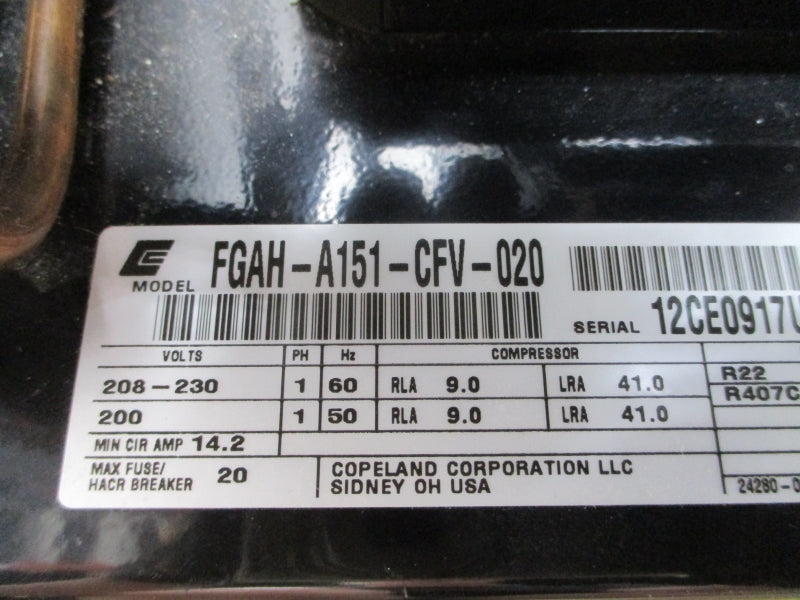 COPELAND FGAH-A151-CFV-020 200/208-230V 41.0A 440PSI NSNP