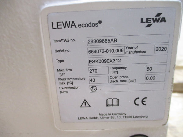 LEWA 29309665AB ESK0090X312 W/ KUENIE PRGY8-E244869 400-480V 2.9/1.7A NSNP