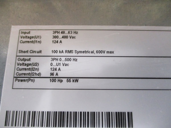 ABB ACB530-U1-125A-4 380-480VAC 124A NSMP