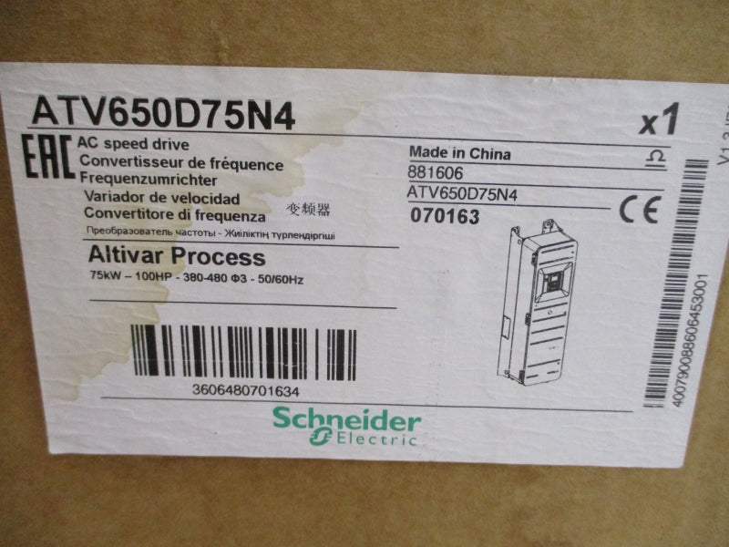 SCHNEIDER ELECTRIC ATV650D75N4 380-480V 145A NSMP