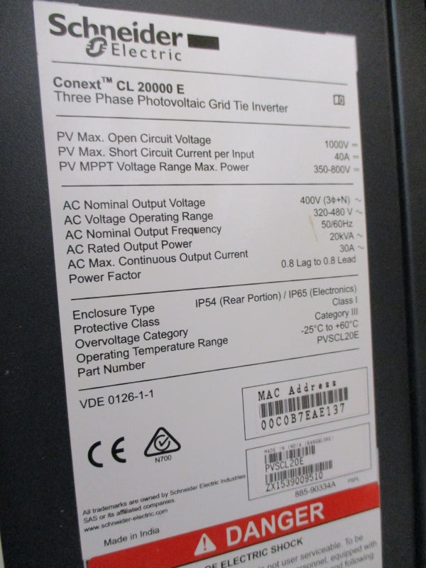 SCHNEIDER ELECTRIC PVSCL20E100 1000V 40A NSMP