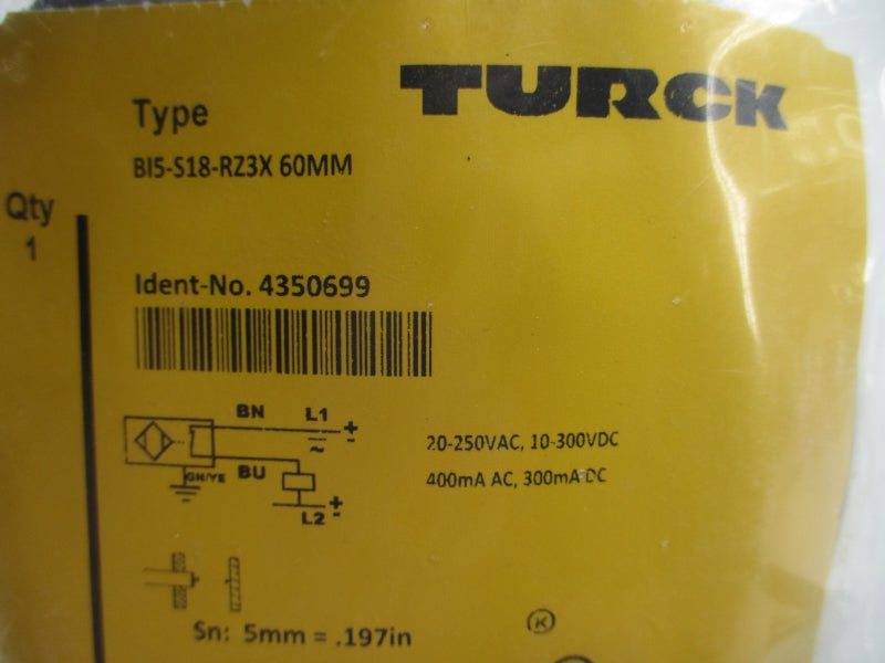 TURCK BI5-S18-RZ3X60MM 4350699 20-250VAC NSMP