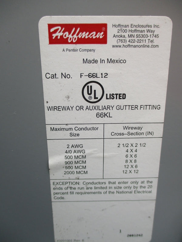 HOFFMAN F-66L12 NSNP