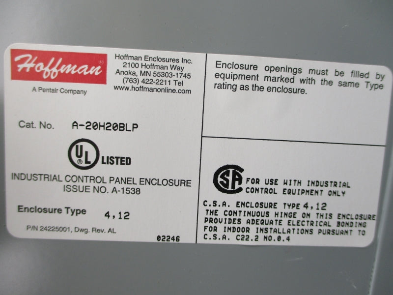 HOFFMAN A-20H20BLP NSNP