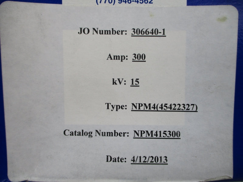 SOUTHERN STATES NPM415300 15KV 300A NSMP