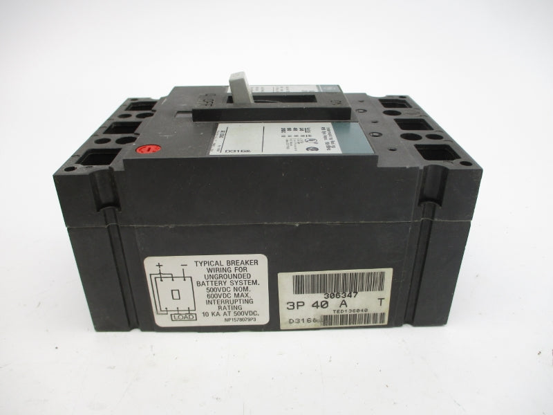 GENERAL ELECTRIC TED136040WL 600VAC 40A (GREEN) NSMP