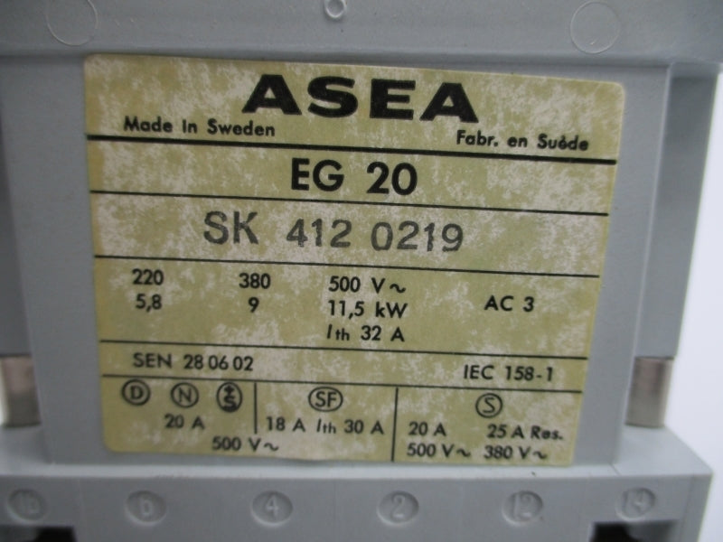 ASEA EG20 SK4120219 190/220V 30A NSMP