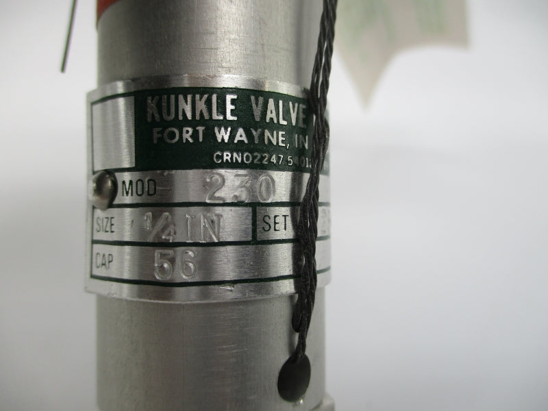 KUNKLE VALVE 230 1250PSI 1/4" NSNP