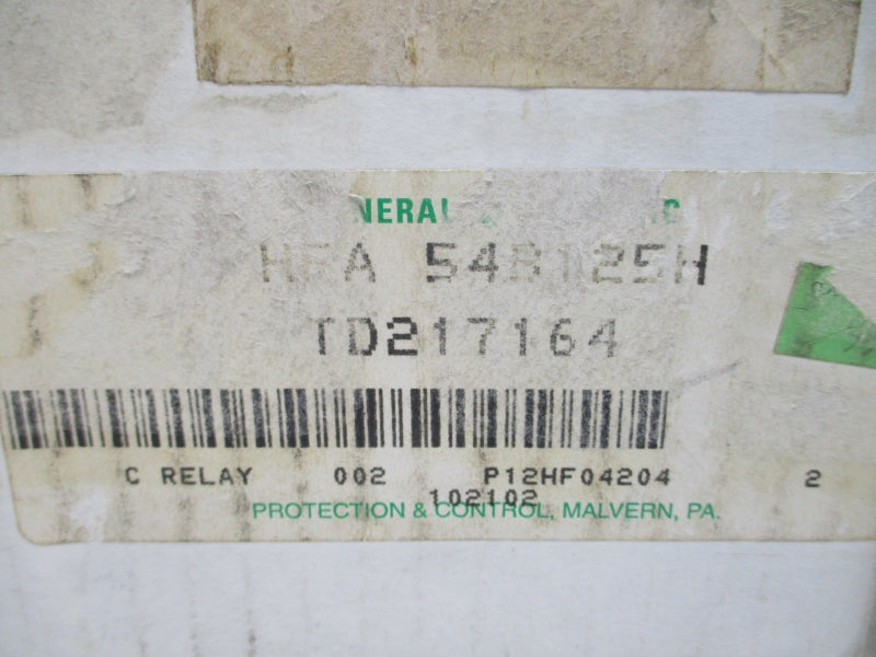 GENERAL ELECTRIC 12HFA54B125H 48VDC NSMP