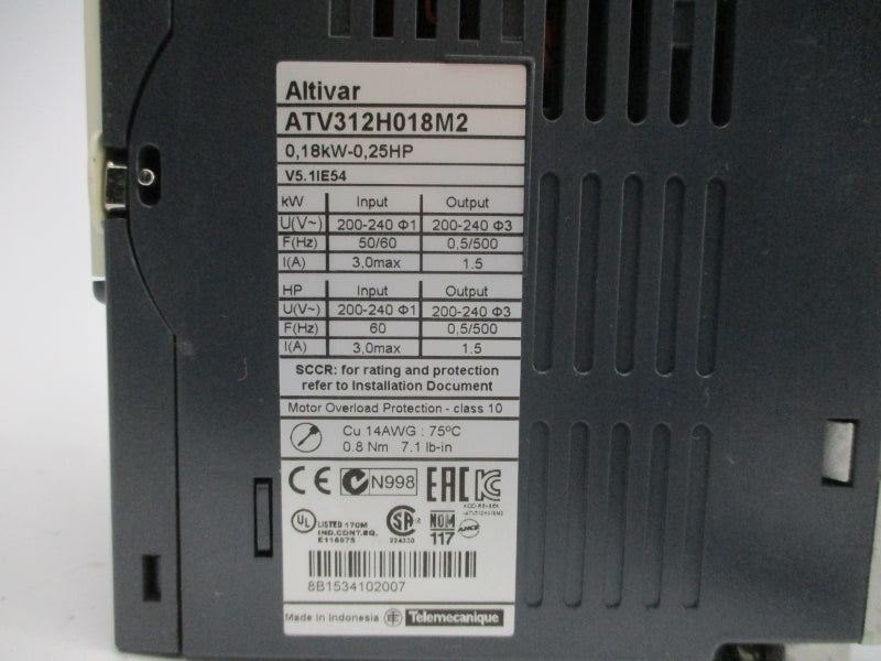 SCHNEIDER ELECTRIC ATV312H018M2 200-240V 3.0A NSNP