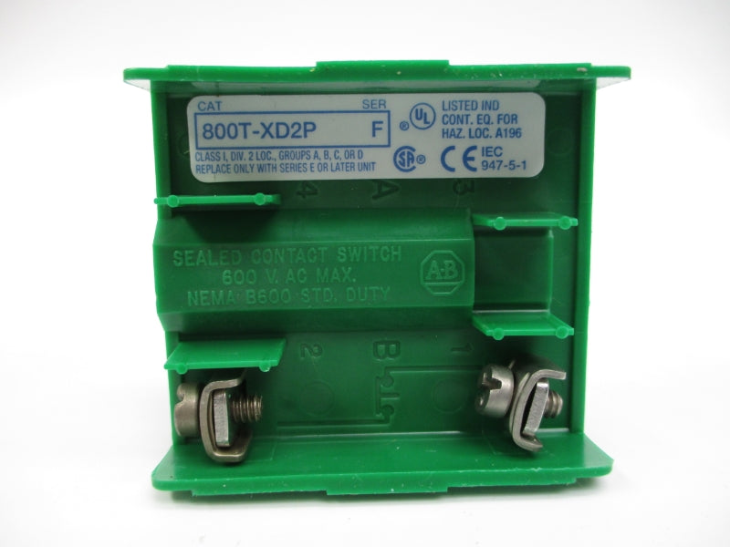 ALLEN BRADLEY 800T-XD2P SER. F 600VAC (GY/BL) NSMP