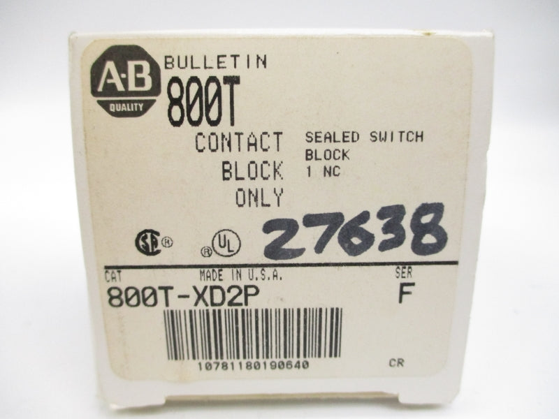 ALLEN BRADLEY 800T-XD2P SER. F 600VAC (GY/BL) NSMP
