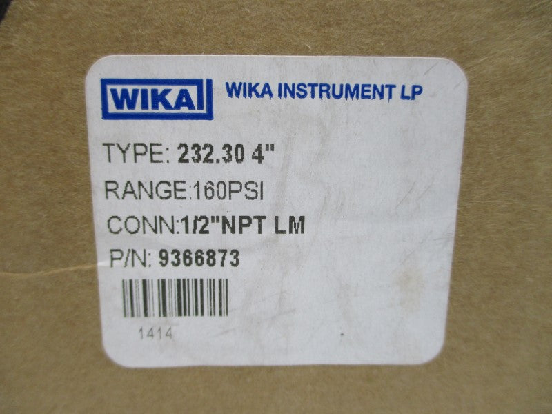 WIKA 9366873 232.30 160PSI 4" NSMP