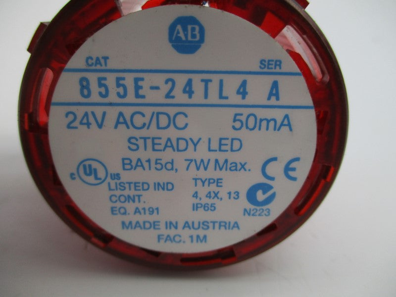 ALLEN BRADLEY 855E-24TL4 SER. A 24VAC/DC (NO BULB) NSNP