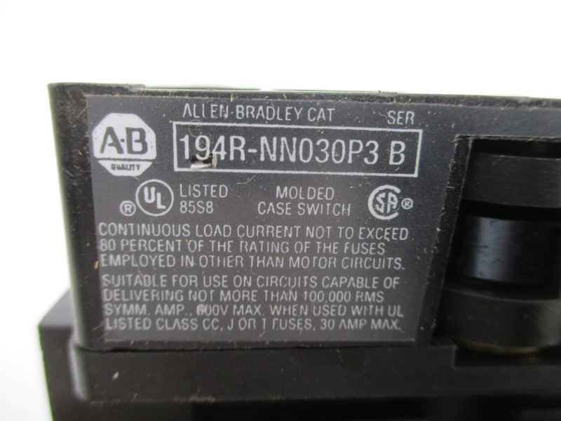 INDUSTRIAL SPARE PART 194R-NN030P3 SER. B 600VAC 30A NSNP