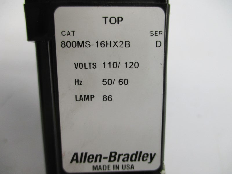ALLEN BRADLEY 800MS-16HX2B SER. D 110/120V NSNP