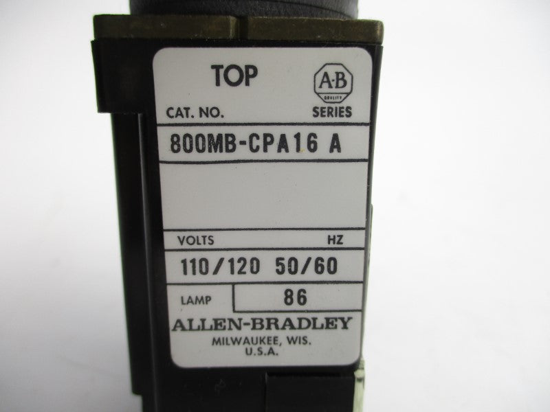 ALLEN BRADLEY 800MB-CPA16 SER. A 110/120V NSNP