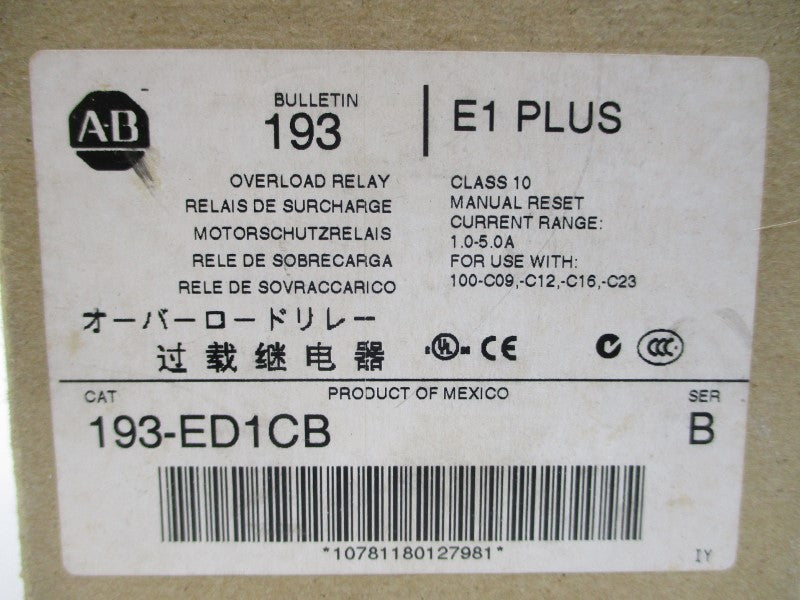 ALLEN BRADLEY 193-ED1CB SER. B 1.0-5.0A (BR/WH) NSMP