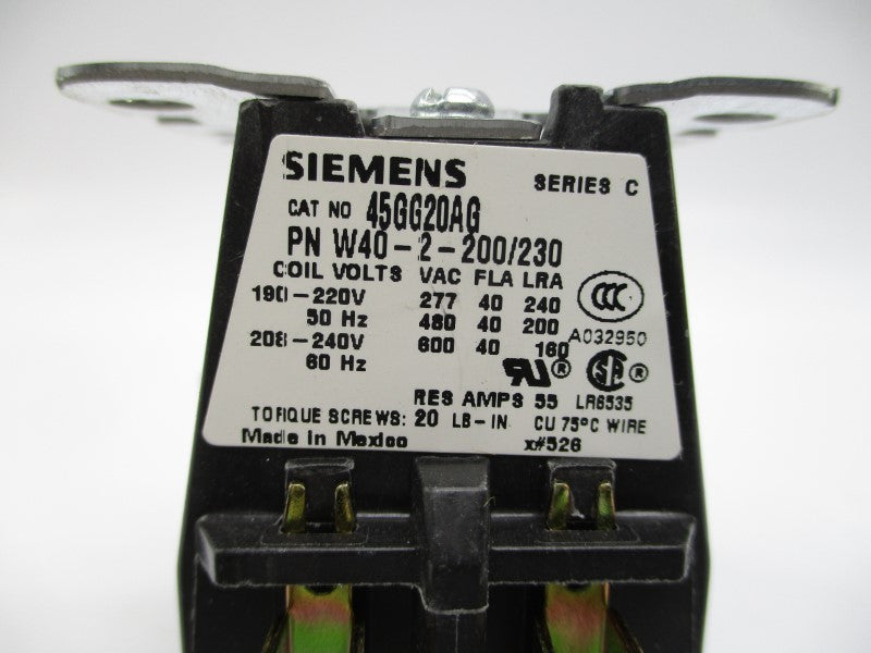 SIEMENS 45GG20AG SER. C 208-240V 40A NSMP