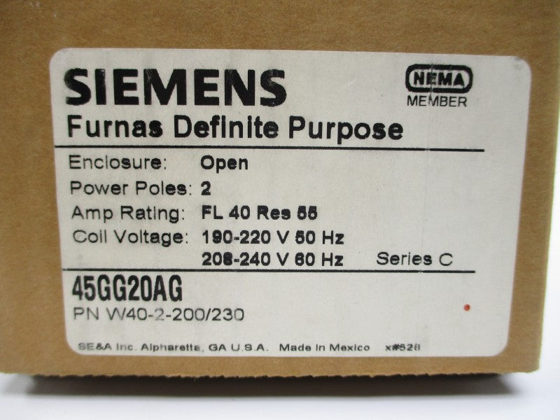 SIEMENS 45GG20AG SER. C 208-240V 40A NSMP