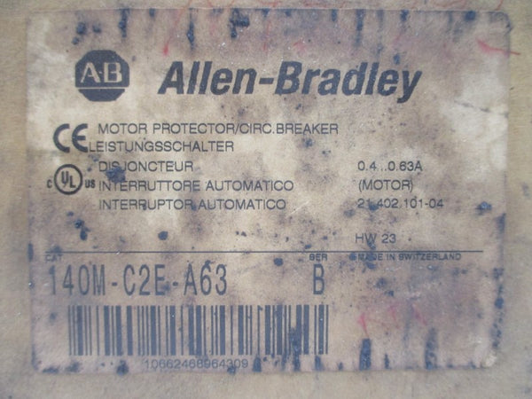 ALLEN BRADLEY 140M-C2E-A63 SER. B 690V 0.4-0.63A (BR/WH) NSMP