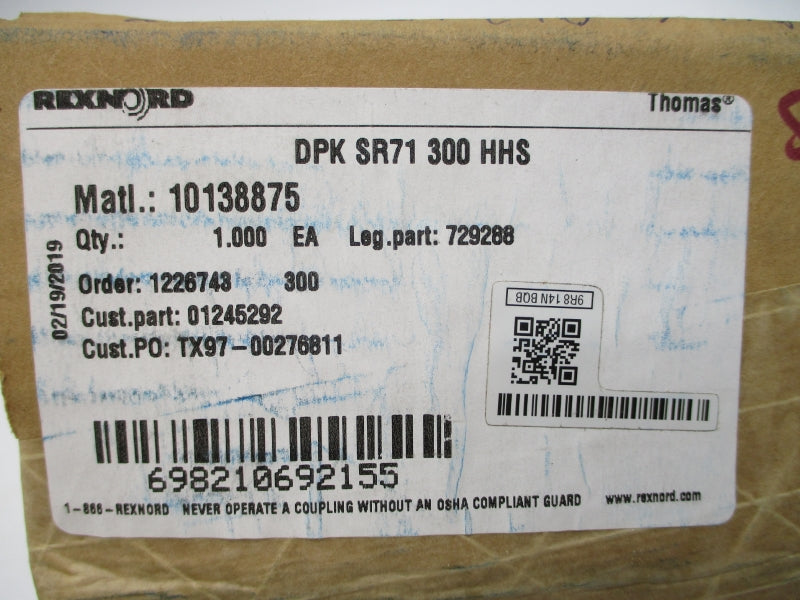 REXNORD 729288 DPKSR71300HHS NSFS