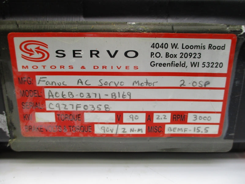 FANUC A06B-0371-B169 90V 2.2A UNMP