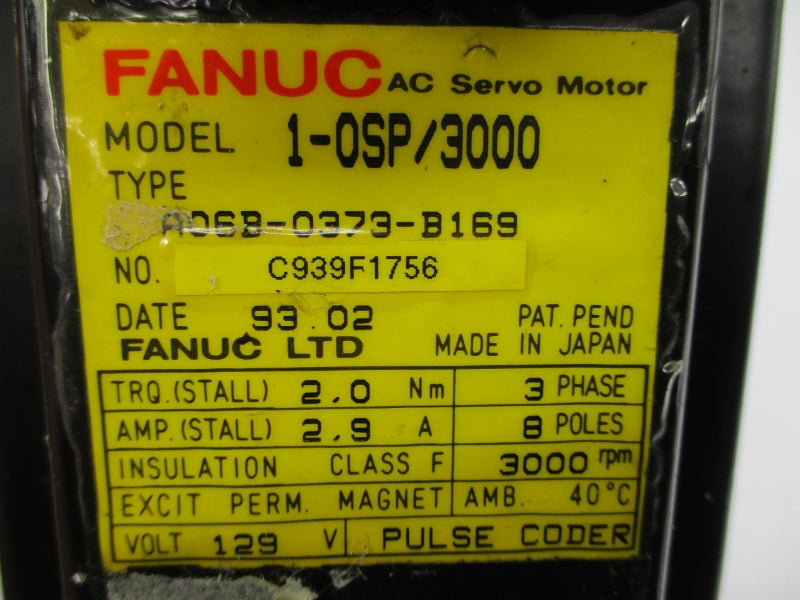 FANUC A06B-0373-B169 129V 2.9A UNMP
