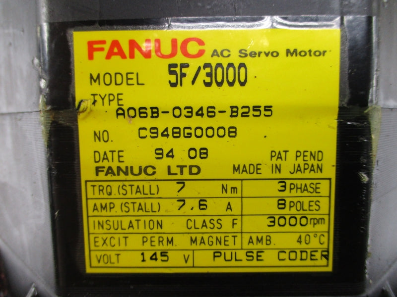 FANUC A06B-0346-B255 145V 7.6A UNMP